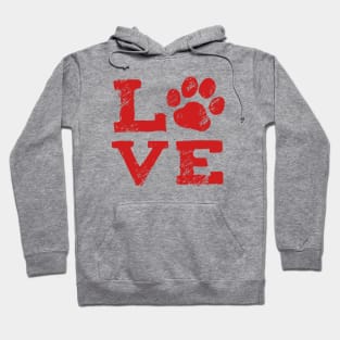 LOVE with Dog Paw Print Hoodie